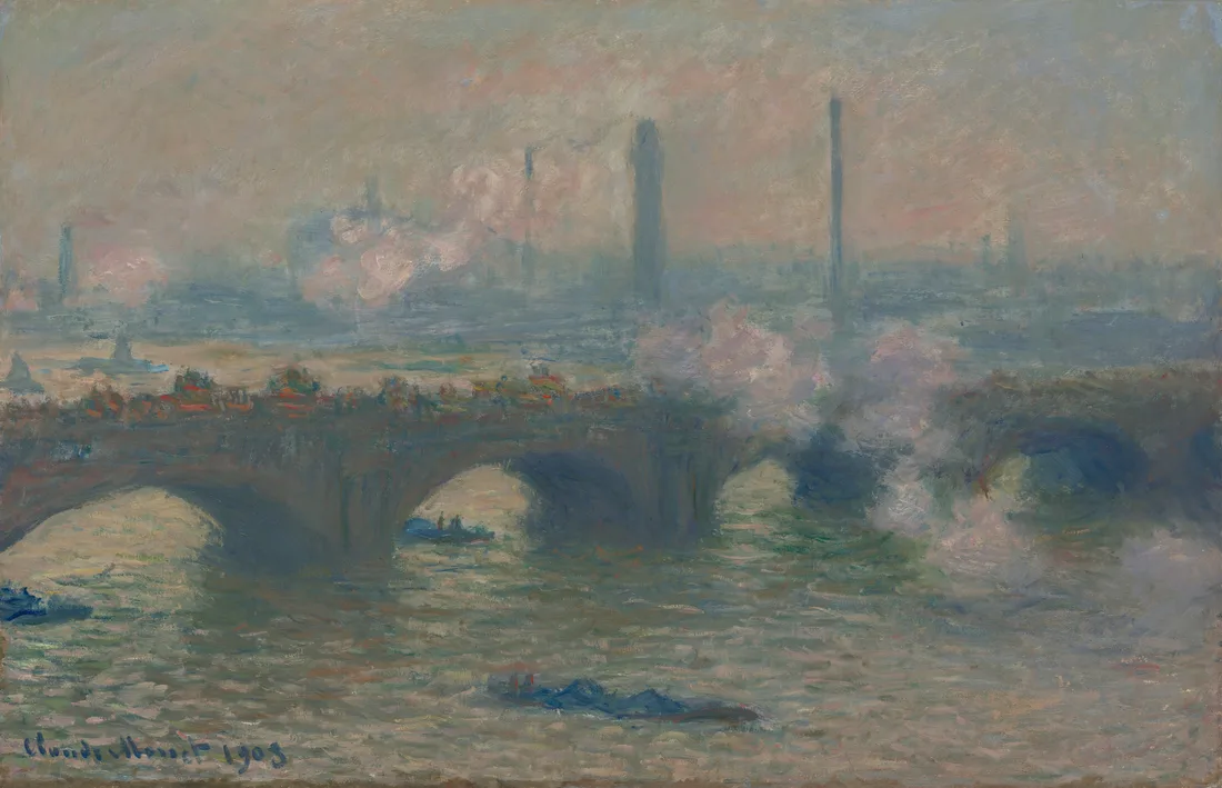 Waterloo Bridge, Gray Day by Claude Monet, 1903: impressionism art print