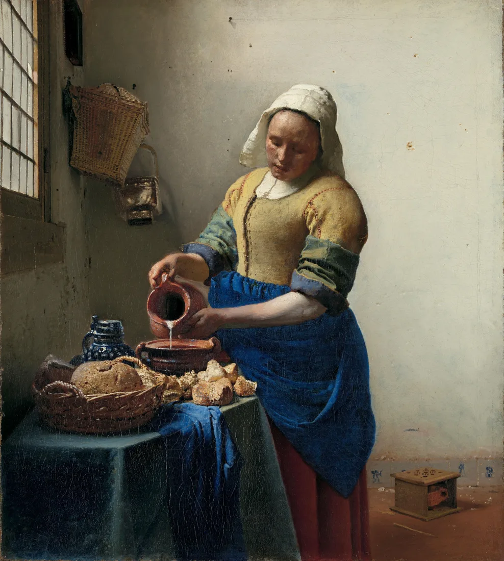 The Milkmaid by Johannes Vermeer, c. 1660: dutch golden age art print